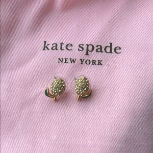 Kate Spade Gold and Green Pineapple Earrings